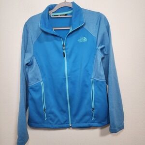 The North Face Womens Blue Fleece Lined Jacket Full Zip M Medium‎